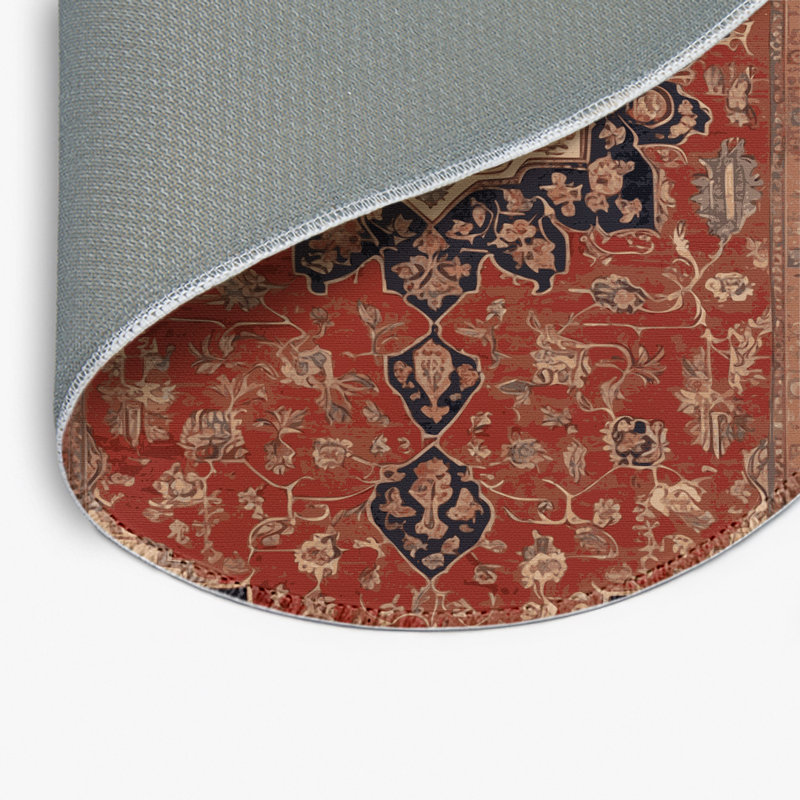 Tapis d'intérieur et d'extérieur brun Persian, Rond 5 pi