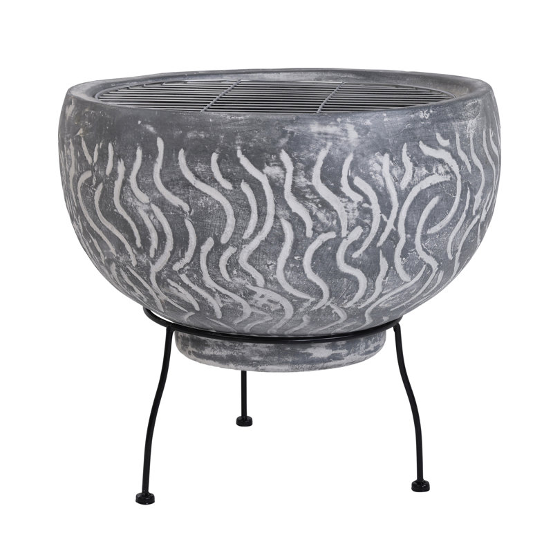 Round Clay Wood Burning Smokeless Fire Pit