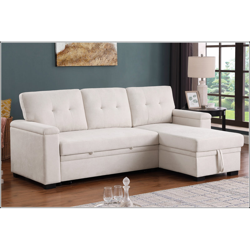 Fabric With Square Arms Sofa, Beige