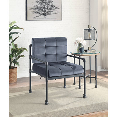Chaise d'appoint à structure en métal, chaise rembourrée pour le salon, chaise d'appoint simple pour la maison