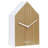 Modern & Contemporary Analogue Wood Alarm Tabletop Clock in White/Natural