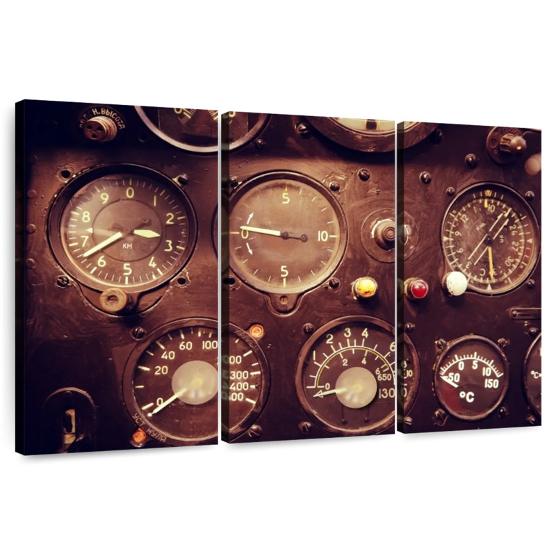 Commandes d'avion Mehar Vintage, H 42 po x l 65 po