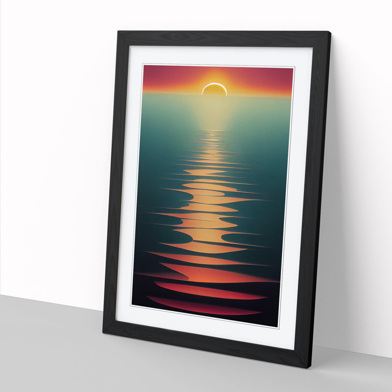 Crystal Sunset - Picture Frame Print, 46cm H x 34cm W, Oak
