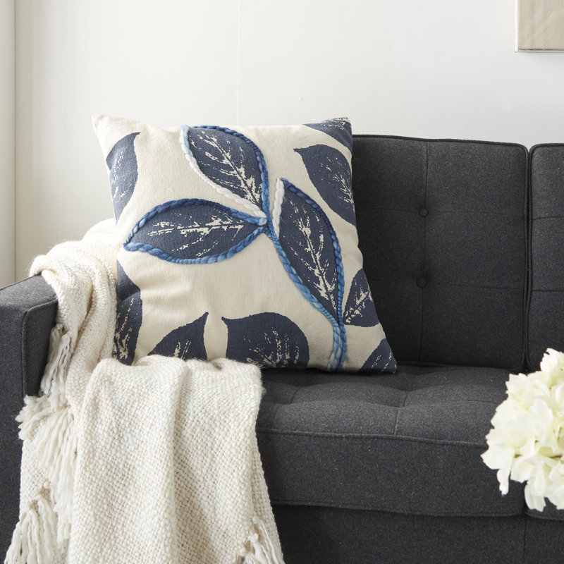  Housse de coussin carré et insert, Bleu marine