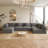 156.7‘’ Oversized U Shaped 6 Piece Modular Cloud Sectional Sofa with Ottoman-16169397