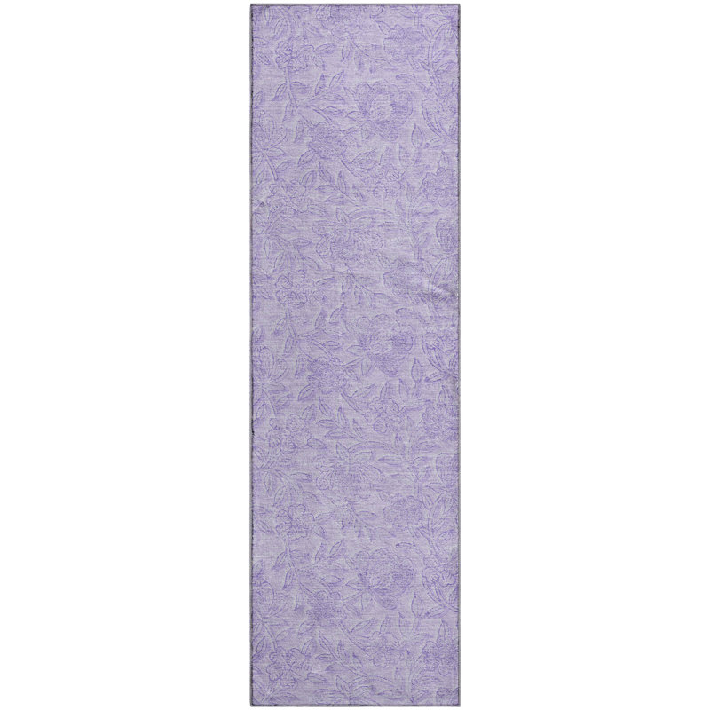 Premium Machine Washable Prisco Lilac Rug, Runner 2'3" x 7'6"