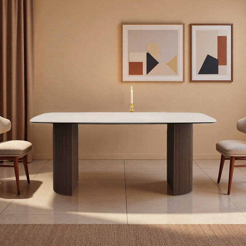 Table de salle à manger Minimalist Elegance for Modern Living, Tanné, H 29,53 po x L 70,87 po x l 31,5 po
