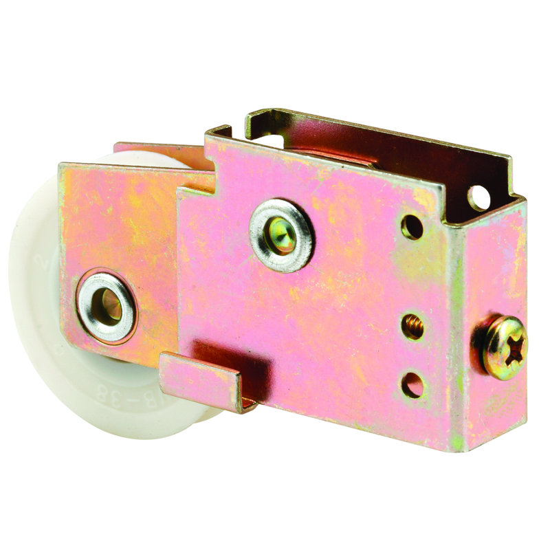 Rouleau de porte de miroir Prime-Line, boîtier unique, rouleau rainuré en nylon de 1-1 / 2 po (paquet simple)