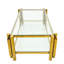 Table basse moderne en acier inoxydable doré avec tablettes en verre, pour la maison, facile à assembler et à nettoyer, verre double couche, or, rangement, maison / salon-1171870631