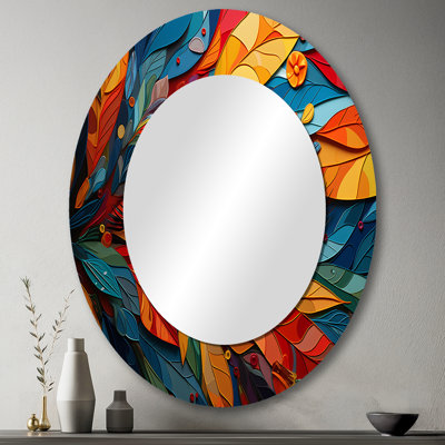 Sharonne Leaf Eye Symphony - grand miroir à feuilles, miroir décoratif mural