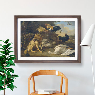 A Fox with Hens and a Goose by Melchior D'Hondecoeter - Picture Frame Painting