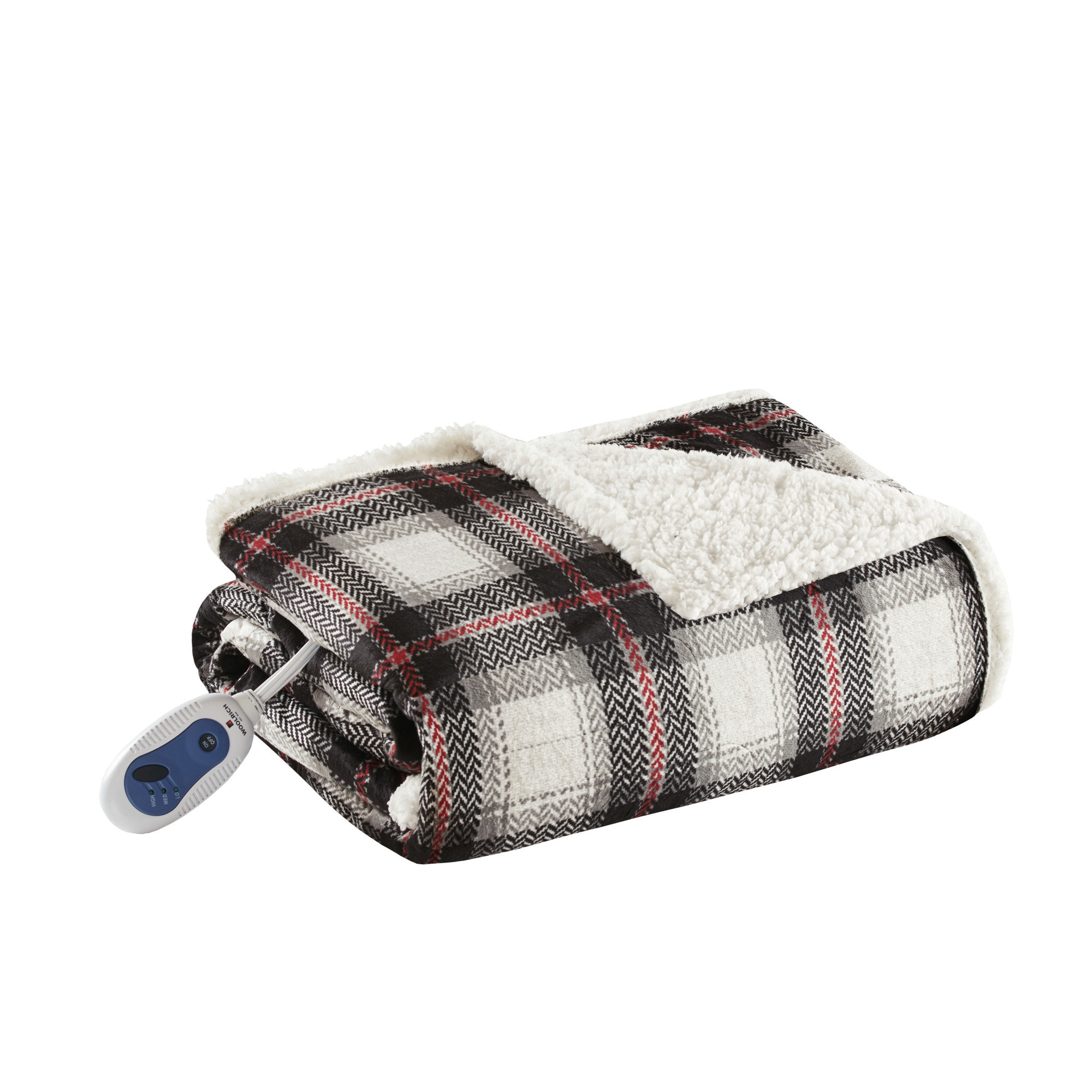 Woolrich Ridley Oversized Plaid Print Faux Mink to Berber Heated Throw u0026  Reviews - Wayfair Canada