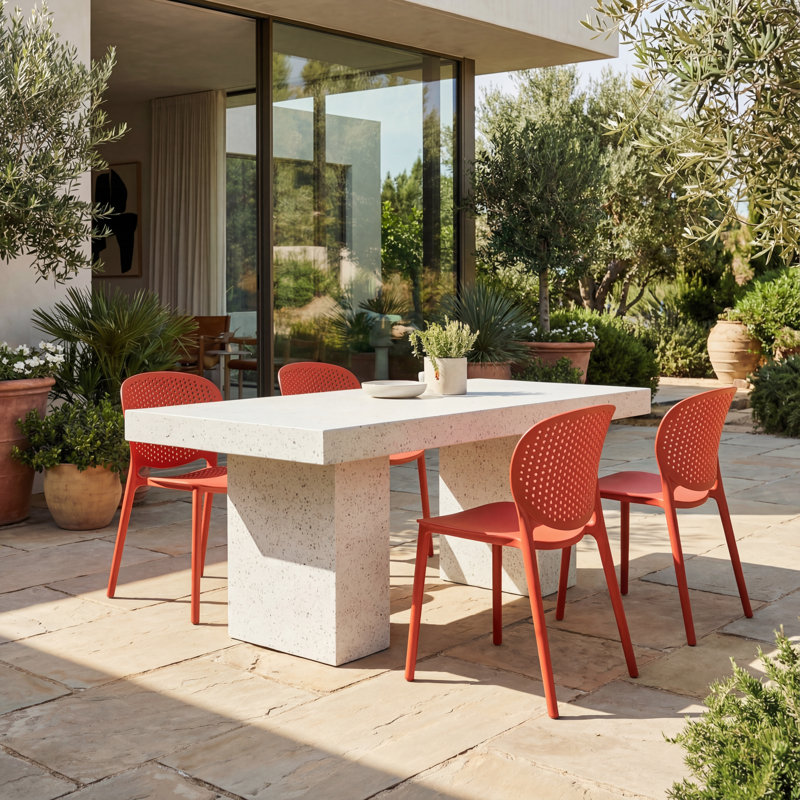 Mixx Elcor 82.75, 70.75" L x 35.5" W, Ivory Terrazo, Standard Table (30.5" Height)