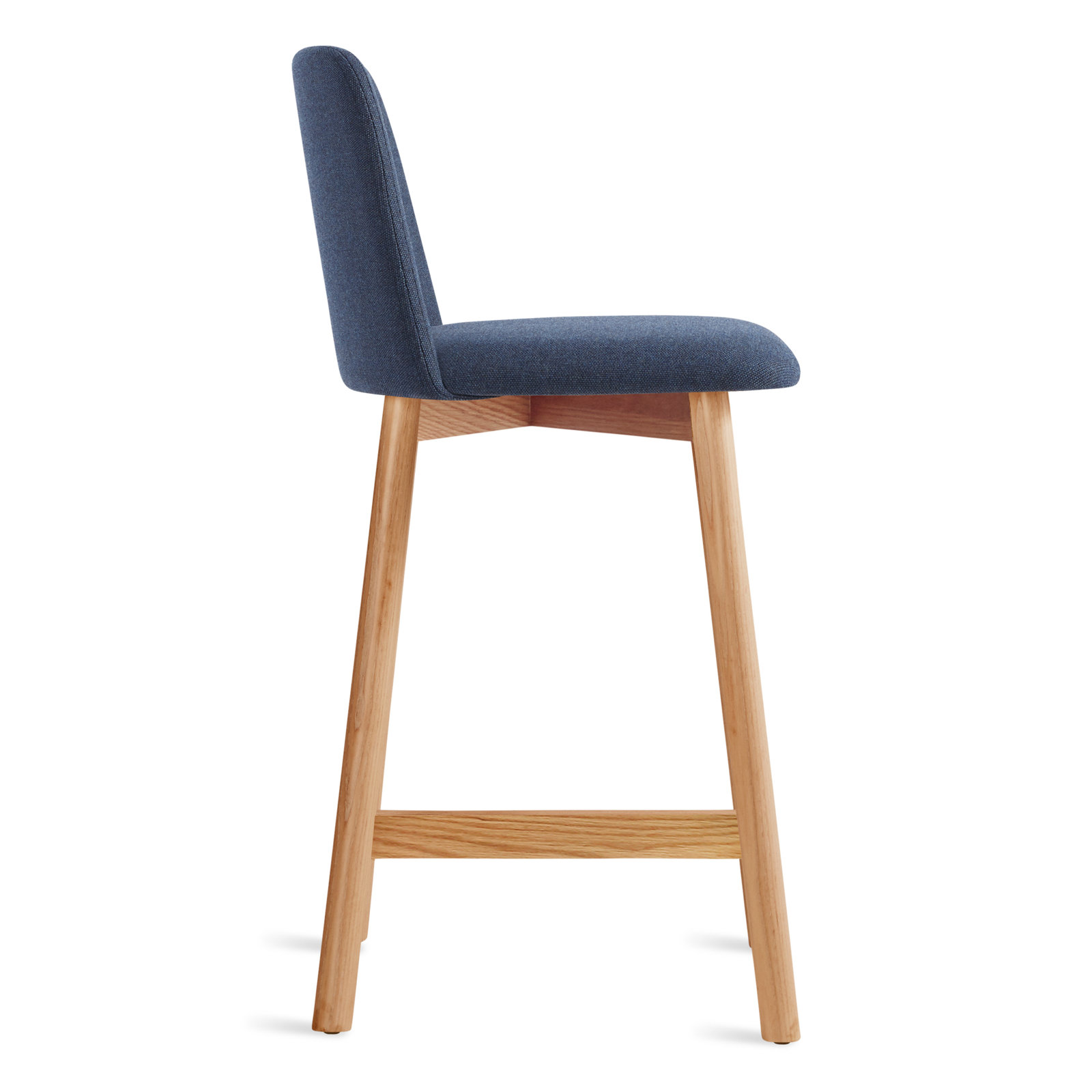 Chip Stool, White Oak, Counter Stool (25.1" Seat Height), Toohey Navy Plainweave