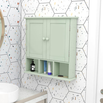 Minimalist style bathroom wall cabinet with 2 doors and adjustable shelves
