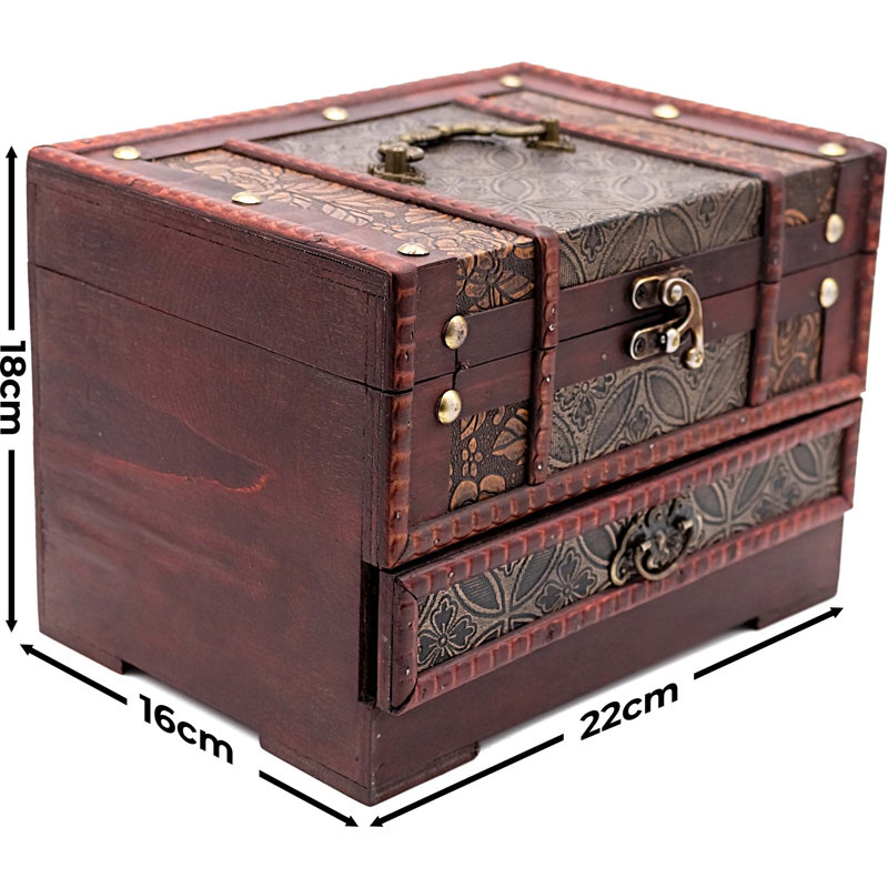 '4 Clovers' Jewellery Chest Box with Mirror