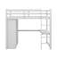 Lit mezzanine double en bois avec garde-robe intégré-2054172342