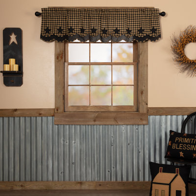 Mancheer Cotton Plaid Scalloped Window Valance