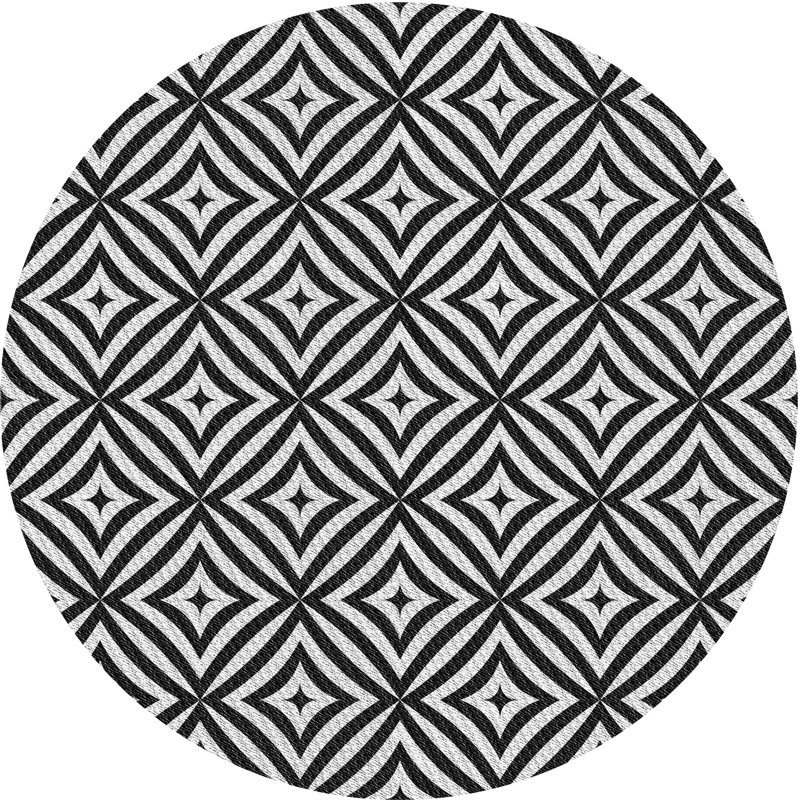 Tapis gris/zone noire à motifs West Bridgewater, Rond 5 pi