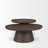 Dark Brown Wood Tapered Drum Nesting Coffee Tables