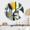Rétro art Mid-Century I - Abstract Midcentury, art mural rond sur métal