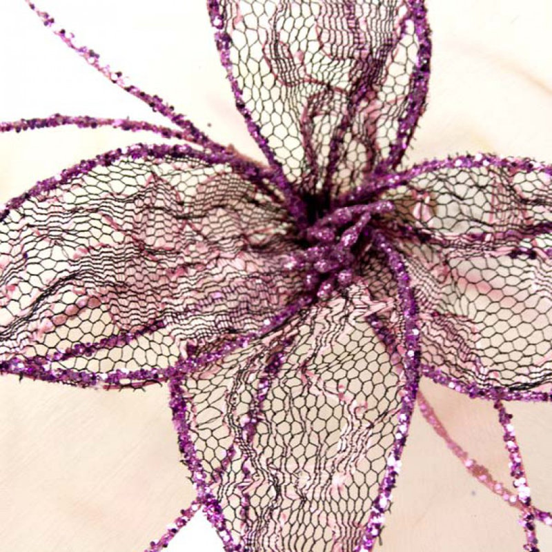 25cm Fabric Plants & Flowers Pick, Pink