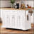 54-inch Large Kitchen Island with Rubber Wood Drop Leaf, Embossed Texture, and Ample Storage on 4 Wheels, Ideal for Modern and Farmhouse Kitchens-1368036132
