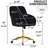Home Bedroom Ty Ergonomic Office Chair - Black Velvet, Soft Cushion, Stable Golden Base, Adjustable Seating Comfortable Swivel Chair, , Base-1411534650