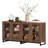 2 In 1 Multifunctional Sideboard Buffet Cabinets With 4 Glass Doors, Modern Sideboard Credenza With Adjustable Shelf And Metal Base, Coffee Bar Cabinet Storage Cabinet For Living Room, Kitchen-1606578685