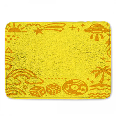 Tapis de bain jaune rétro