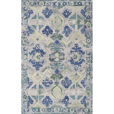 Sorrento Hand Tufted PET Indoor/Outdoor Rug in Natural/Blue/Yellow