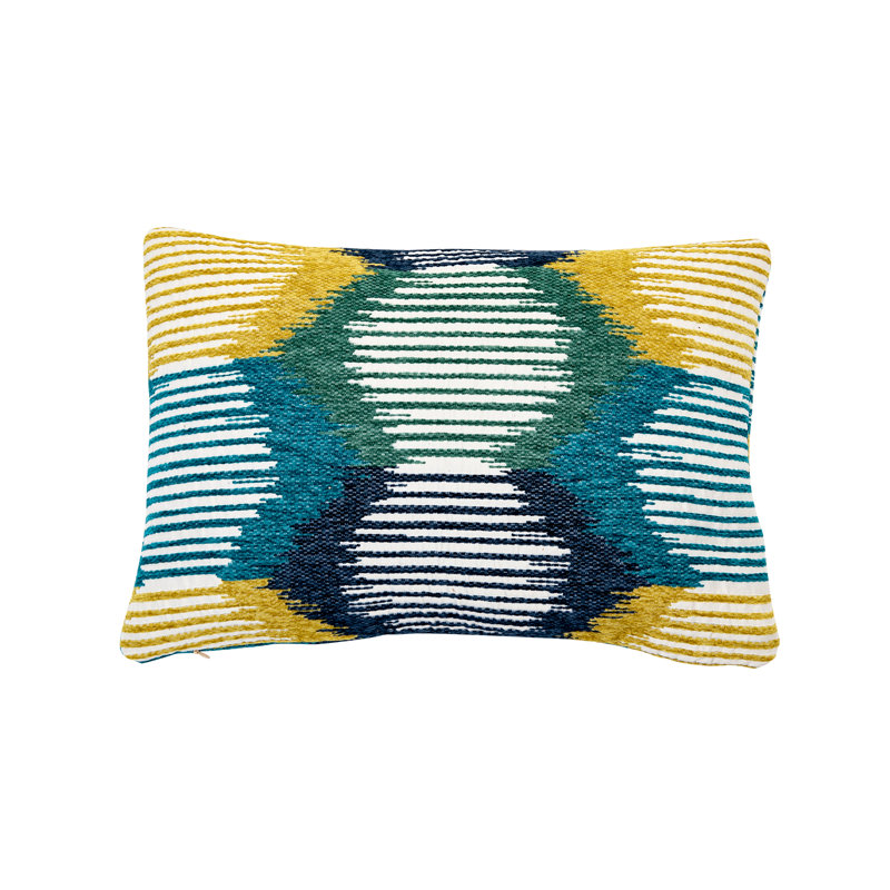 Coussin Adona, 12 po x 18 po, Bleu aqua
