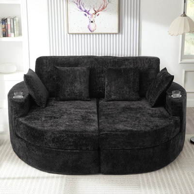 80" Curved Chaise Lounge Sofa