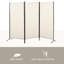 Paravent 6 'à 3 panneaux, barrière de confidentialité beige. Pliage à double charnière. Structure en métal. Gain de place. H 73,18 po x L 99,5 po x P 20,02 po. Décoration intérieure pliable.