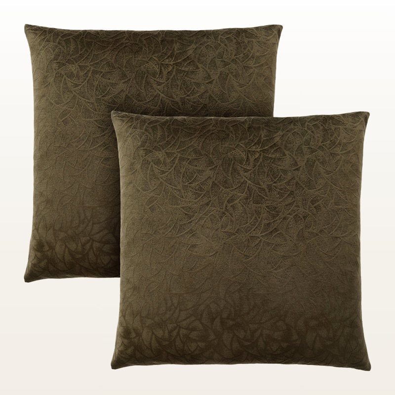 Coussin décoratif en velours vert foncé 2 pièces Ansa H 17,75 po x l 17,75 po x P 5,84 po