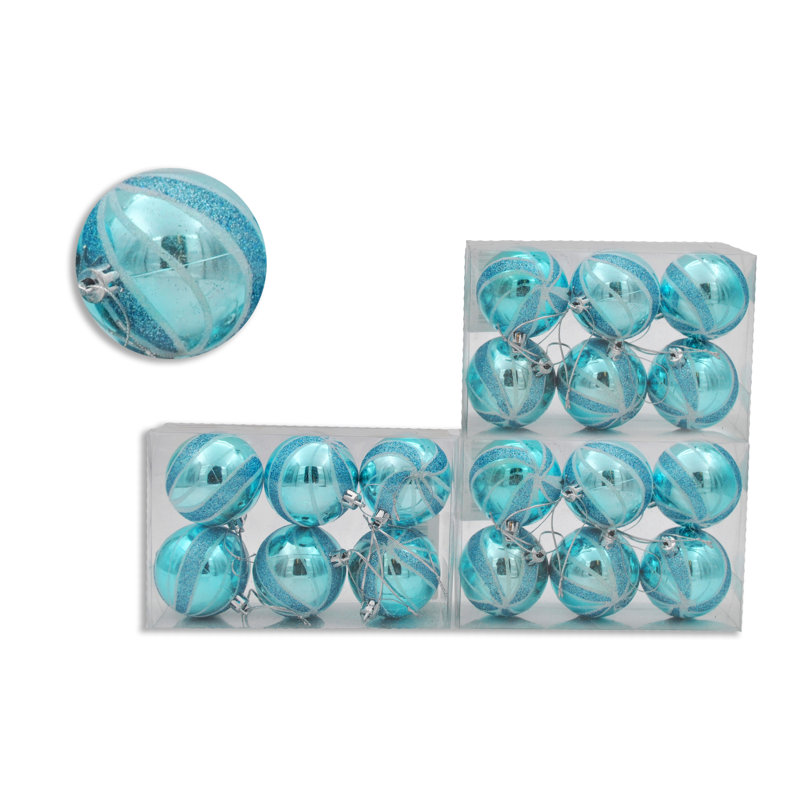Ensemble d'ornement boule 18 pièces, Turquoise
