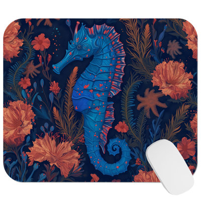Animals William Morris Seahorse Cottage Gaming Cute Office Laptop Desk Pad Gift Mat Square Rectangle Non-Slip Mousepad