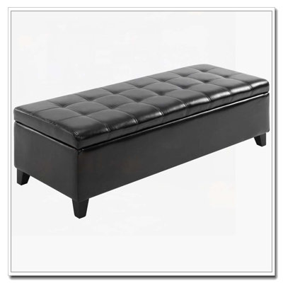 Banc de rangement capitonné en similicuir