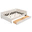Lit plateforme tapissier en lin avec USB et 2 tiroirs-547582756