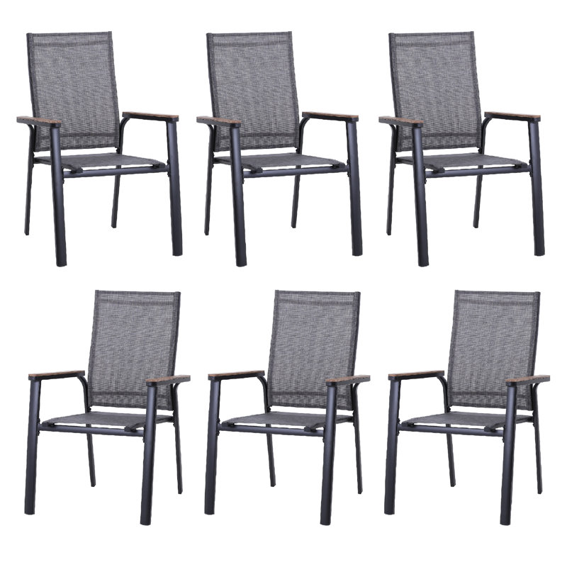 Outdoor Patio Dining Armchair, Grey, 6
