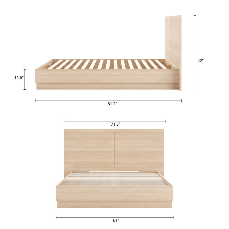 Jodeen Platform Bed, Beige, Queen