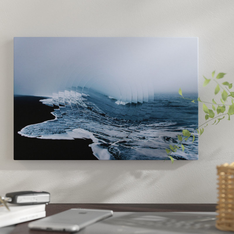 « sea wave i », reproduction d’impression sur toile, H 26 po x l 40 po x P 1,5 po, Toile tendue, Pas de tapis