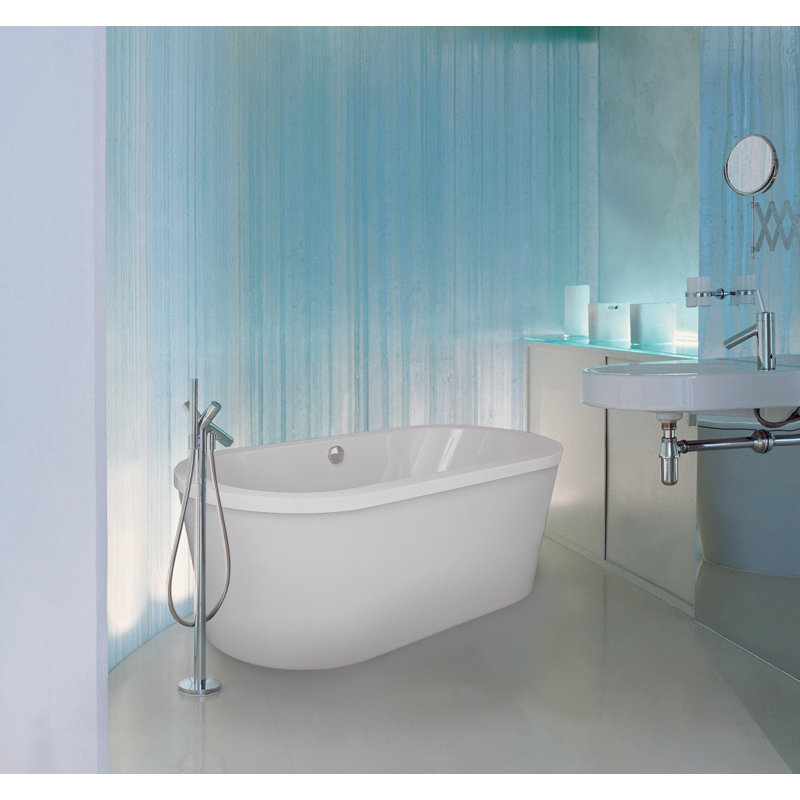 Estee 72'' x 36'' Soaking Acrylic Bathtub, Polished Chrome
