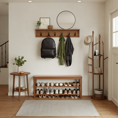 Bancs de rangement en bois massif Addisin Aevah