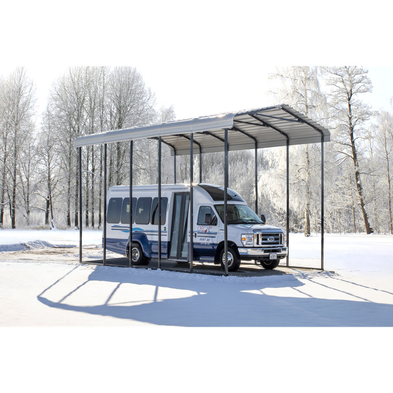 Galvanized Steel Rv Carport, 14X24X14, Eggshell