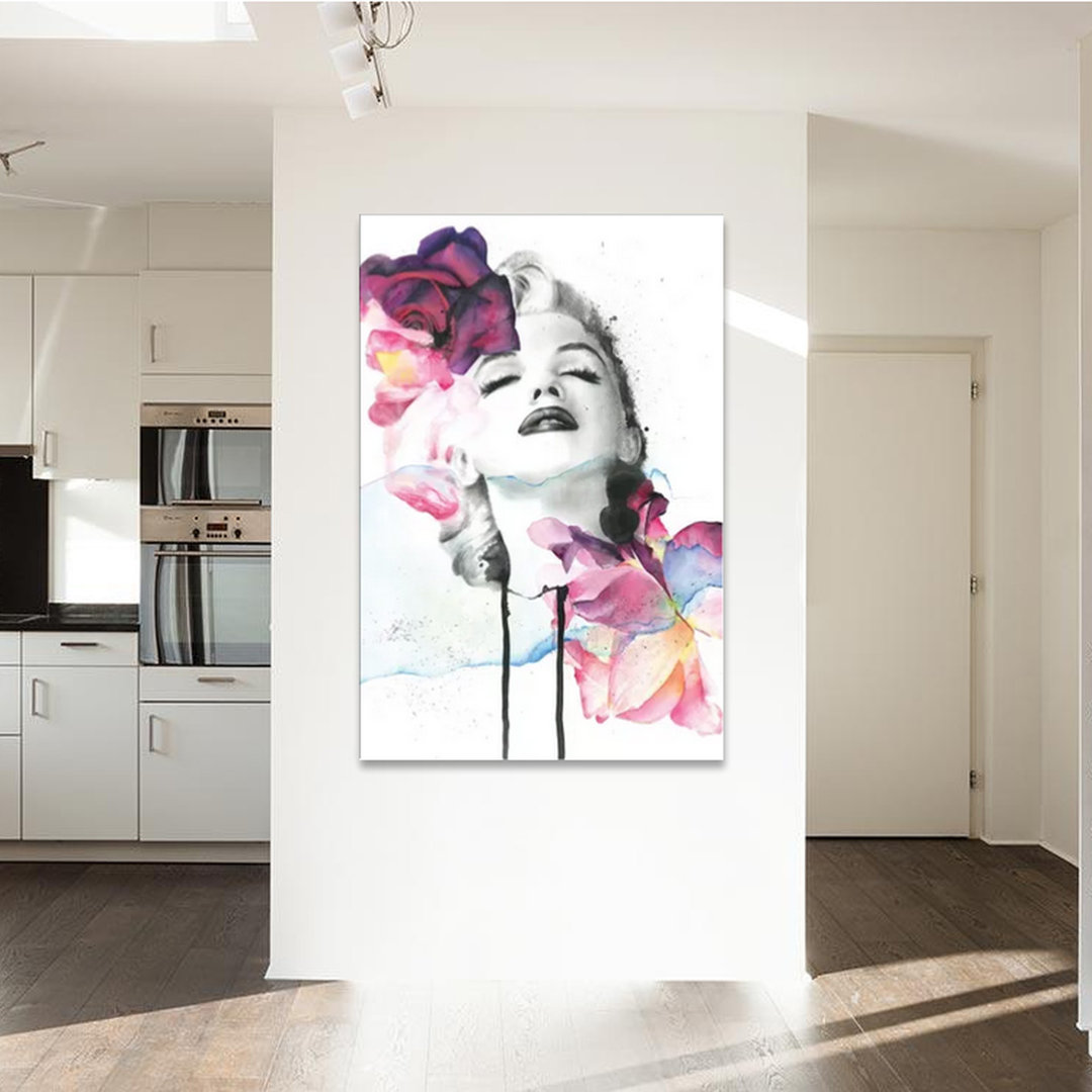 " Marilyn Monroe Canvas Wall Art Print Painting Canvas Vogue Poster With Framed Ready To Hang For Living Room Wall Decor Gift Bedroom Dressing Room, 1.5 Inch Thick Frame - Wrapped Canvas Painting " Painting Print Rosdorf Park 