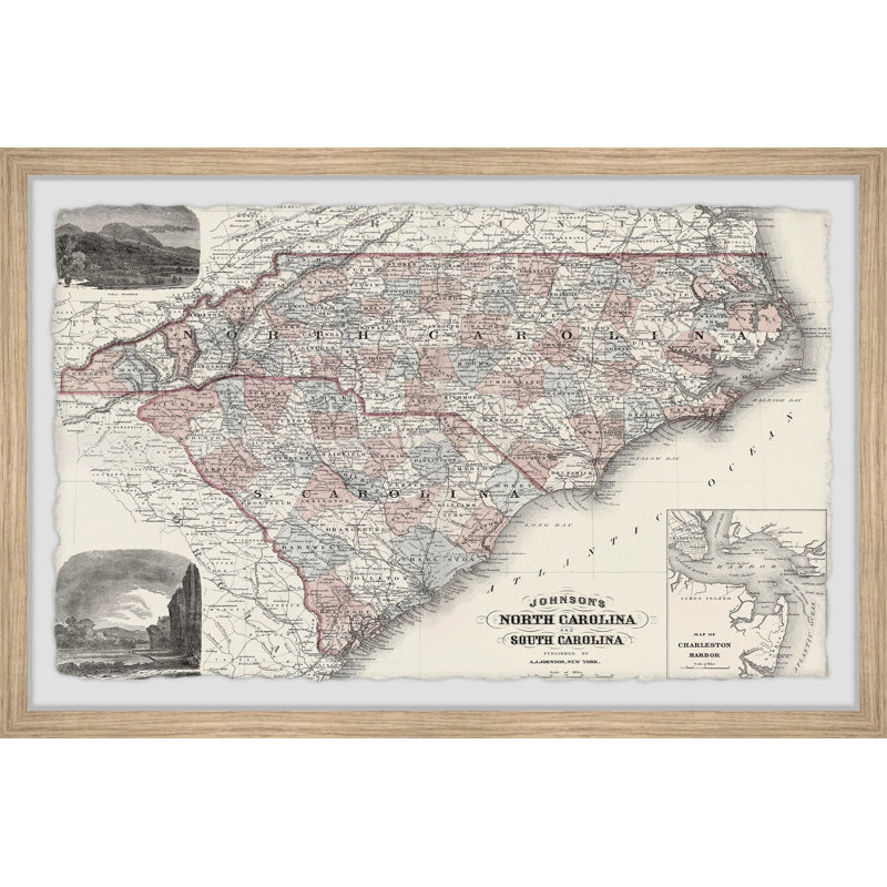 «Top of North Carolina» - Impression de cadre photo sur papier, H 45 po x l 30 po x P 1,5 po