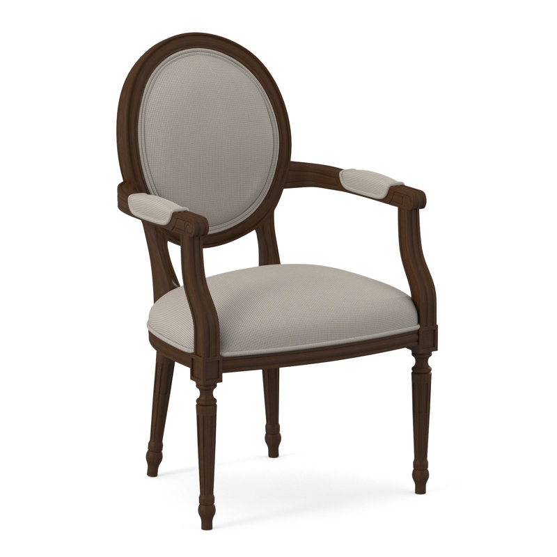Dauphin Arm Chair, American Walnut, Libby Linen