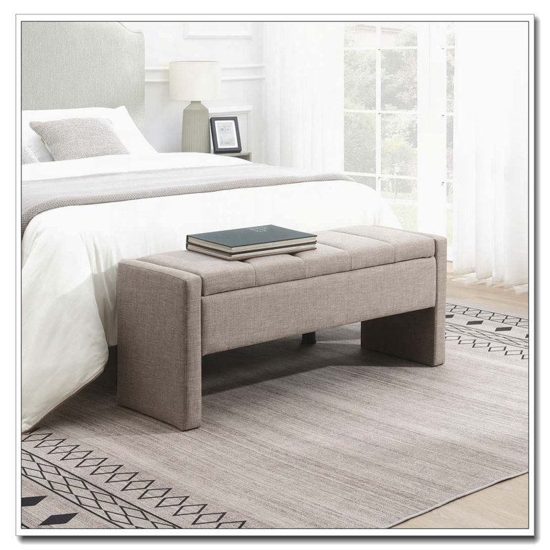 Banc de lit moderne avec rangement, Brun / gris