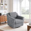 Upholstered Chenille Swivel Armchair-665445166